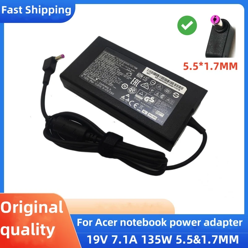 19V 7.1A 135W 5.5*1.7MM Laptop AC Adapter Charger For ACER Aspire V17 Nitro 5 np515-52 pa-1131-16 ADP-135KB VX5 VN7-792G-59CL