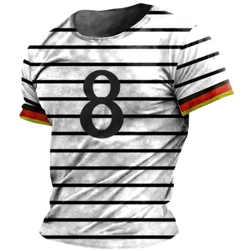 Germany National Flag Print T Shirt For Men Summer Germany Jersey Sports Tops Casual O-Neck Loose Short Sleeve Deutschland Tees