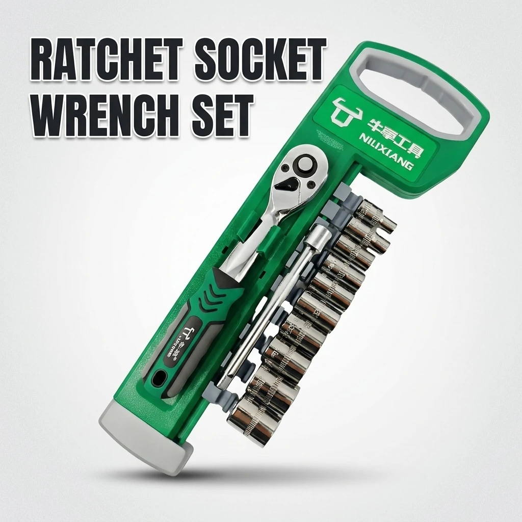 1/4 Inch Ratchet Socket Wrench Set Combination Motorcycle Car Repair Hand Tools Spanner Sleeves Head Auto Repairing Kit