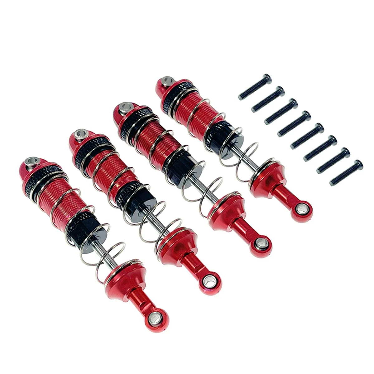 4Pcs Alloy Front Rear Oil Shock Absorber for MJX 16207 16208 16209 16210 H16 H16BM 1/16 RC Car Upgrades Parts Red