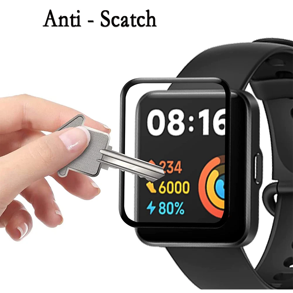 ฟิล์มใสสำหรับป้องกันหน้าจอ3D แบบโค้ง1/4นิ้ว/3/5ชิ้นสำหรับนาฬิกา Redmi Watch 2 Lite ไม่ใช่กระจกนิรภัยอุปกรณ์เสริมสำหรับนาฬิกา