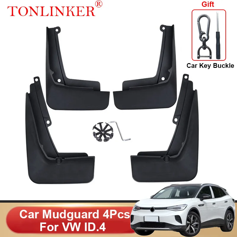 TONLINKER-carro pára-lamas para Volkswagen VW, pára-lamas, protetores do respingo, Fender, Mudflaps, acessórios, ID.4, ID4, 2021, 2022, 2023-Presente