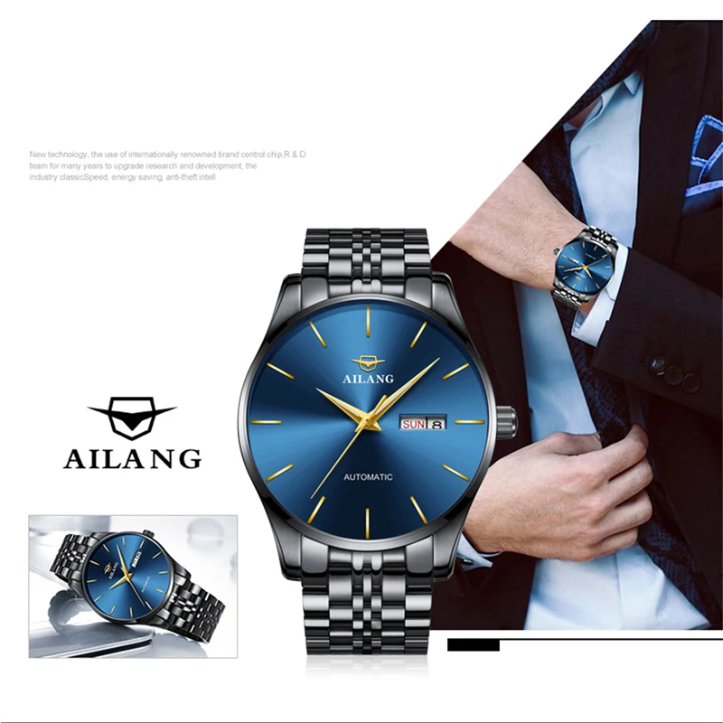 AILANG 2023 New Business Mens Mechanical Watches Top Brand Luxury Luminous Waterproof Automatic Watch Fashion Men Wristwatches