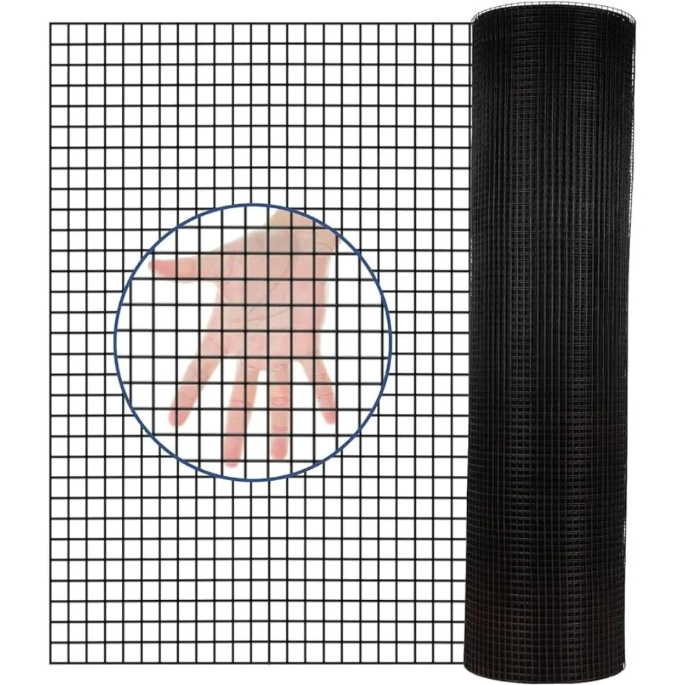 Hardware Cloth PVC Coated Wire Mesh Black Vinyl Coated Fence Chicken Wire Fencing 16 Gauge Chain Link Fence Free Shipping Garden