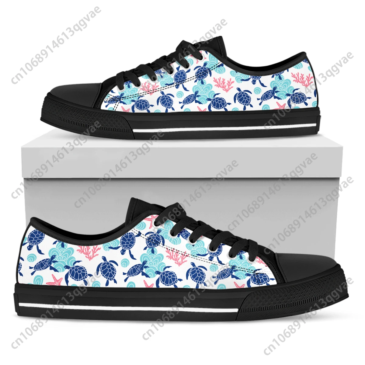 

Cute Cartoon Turtle Low Top Sneakers Mens Womens Teenager High Quality Canvas Sneaker Couple Shoes Custom Personalized Shoe