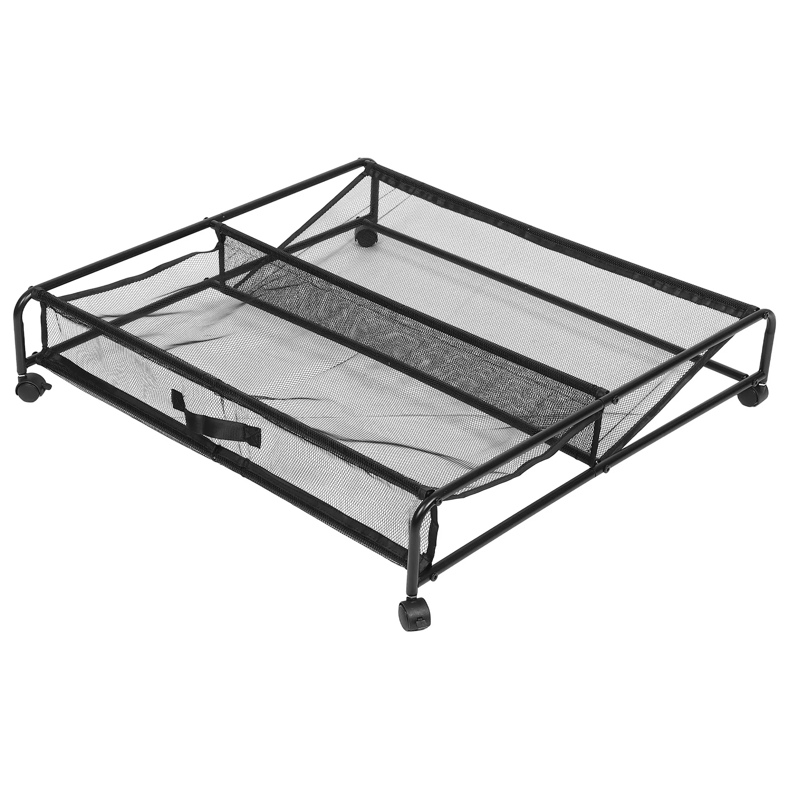 

Under Bed Storage Container With Wheels Rolling Mesh Rack For Shoes Clothes Books Space Saving Organizer Iron Frame Tool