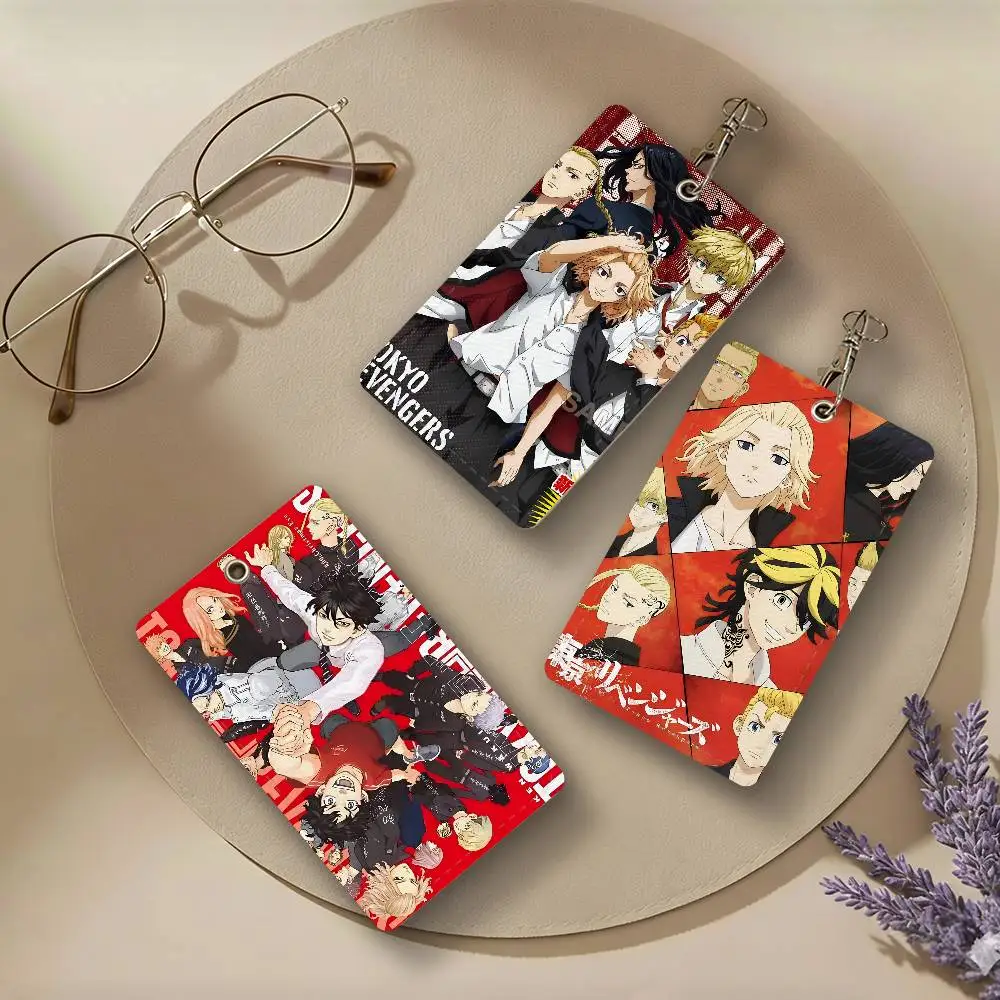 Tokyo Revengers Anime PU Leather Card Holders Anti-lost Protective Cover Cases Cards