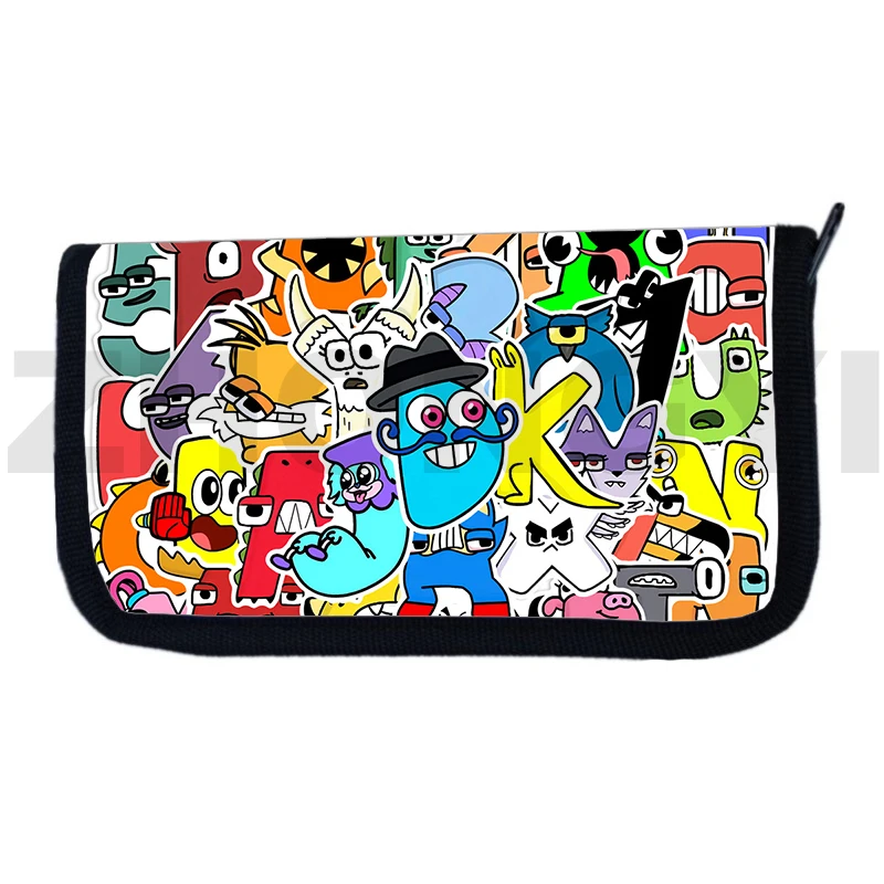 Anime Alphabet Lore Wallet Women Clutch Money Bag 3D Teens Harajuku Letter Coin Purse Cartoon Printing Clutch Purse Men Handbags