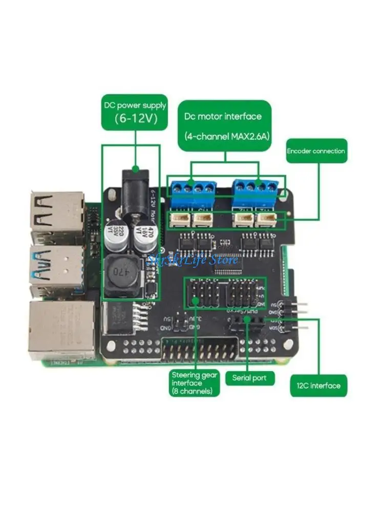 

E65E forRaspberry 4B/3B+ Stepper Motor Board with Easy to Use I2C Communication and 4.5 13.5VDC Motors