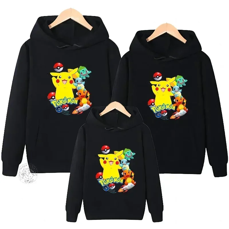 

New Family Hoodie Hoodie Treasure Pikachu Spring and Autumn Multi-color Long Sleeve Hoodie Men's and Women's Hoodies Sportswear