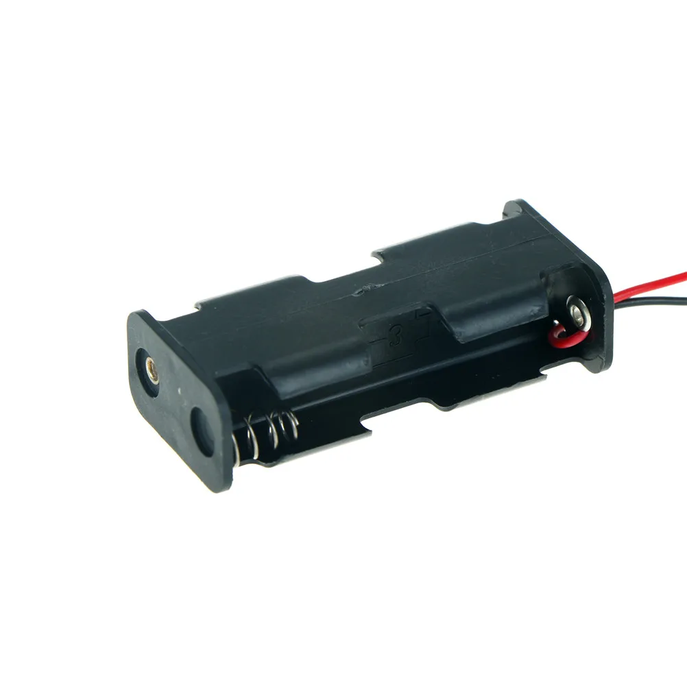 1 Stuks 2aa 3V Batterij Opslaghouder 2X1.5V Aa Batterij Case Box Batterij Clip Slot Dubbele Laag Rug Met Kabel