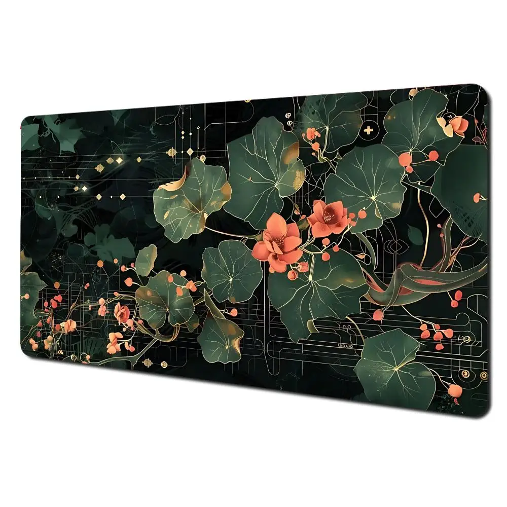 lotus flower design Mouse Pad Desk Accessory Aesthetic Large Gaming Mousepad Non-slip Laptop Table Cushion Tablet Mat PC Playmat