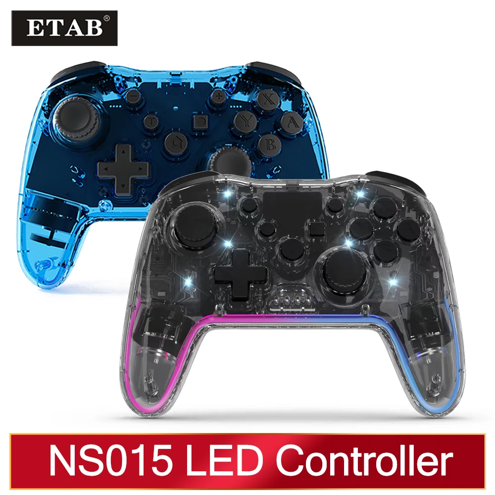 

Transparent Wireless Controller BT For Nintendo Switch Pro PC PS3 TV BOX Joystick LED Noctilucent Lag-Free 2.4G Gamepad