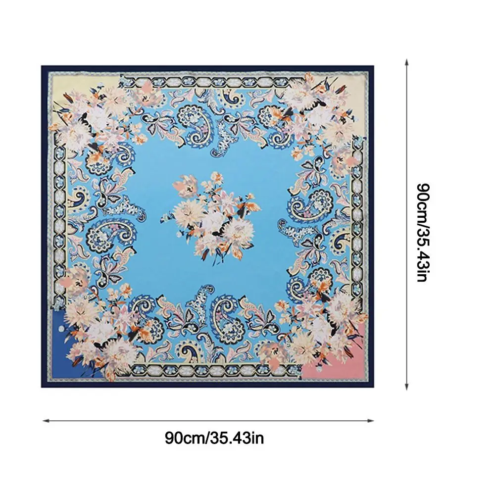 Foulard carré en soie à la mode, châle enveloppant, Hijab doux et confortable, bandeau multifonctionnel respectueux de la peau pour printemps, été et automne