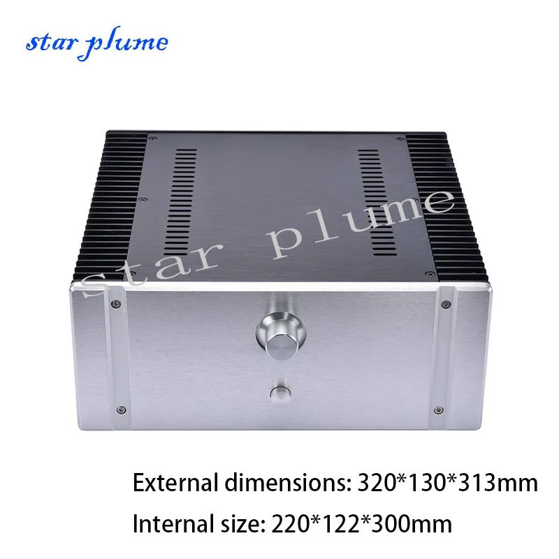 320*130*313mm 3213 All Aluminum Amplifier Case Heat Dissipation Chassis Class A Post Amplifier Chassis Shell DIY Box