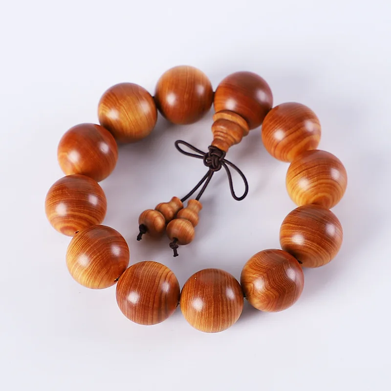 Red Oil Aged Material Cloud Pattern Plain Bead Wood Bracelet Men's Bracelet Rosary