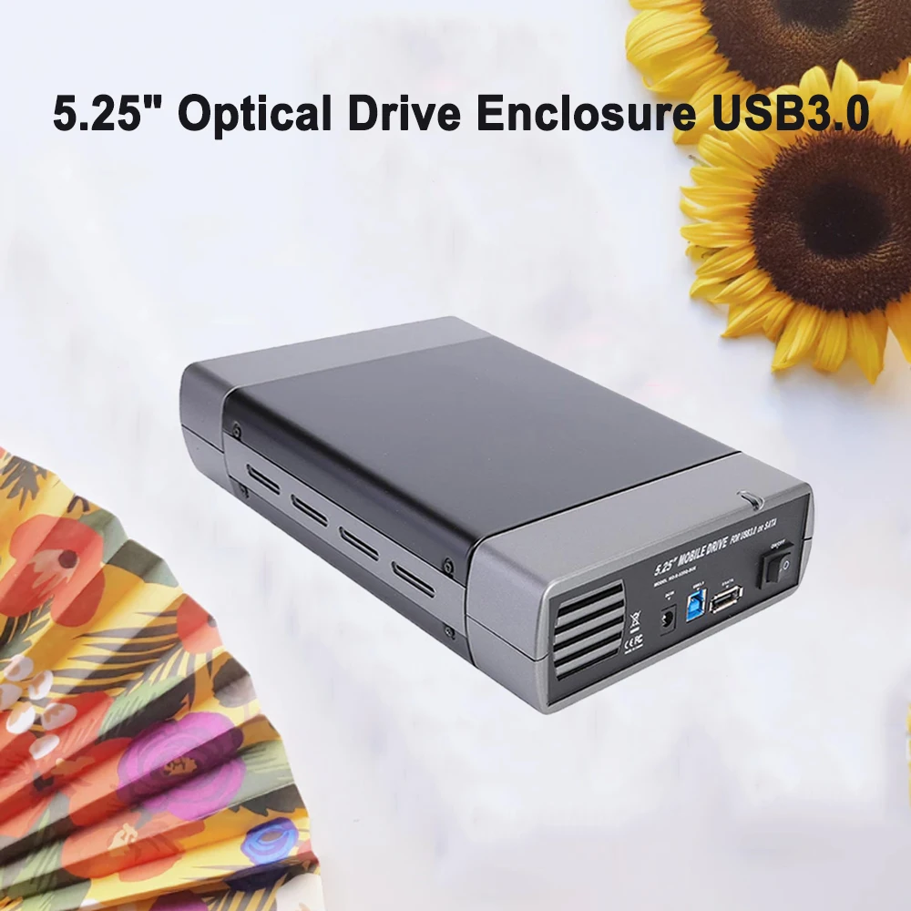 5.25 inch Optical Drive Enclosure USB3.0/2.0 to SATA US/EU Adapter Hard Disk Case Support DVD 16 Speed Recording Hard Disk Case