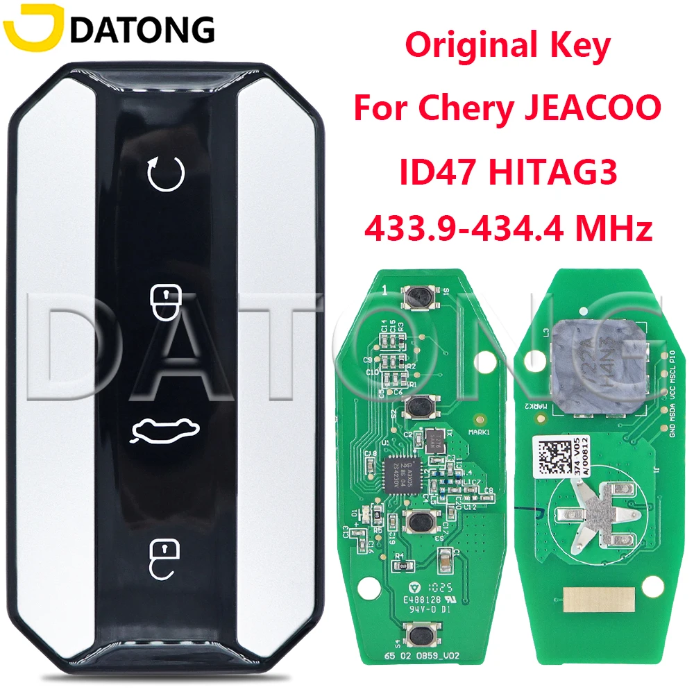 

Оригинальный чип Datong ID47 433,9-434,4 МГц, автомобильный ключ дистанционного управления для Chery J7 Lucano