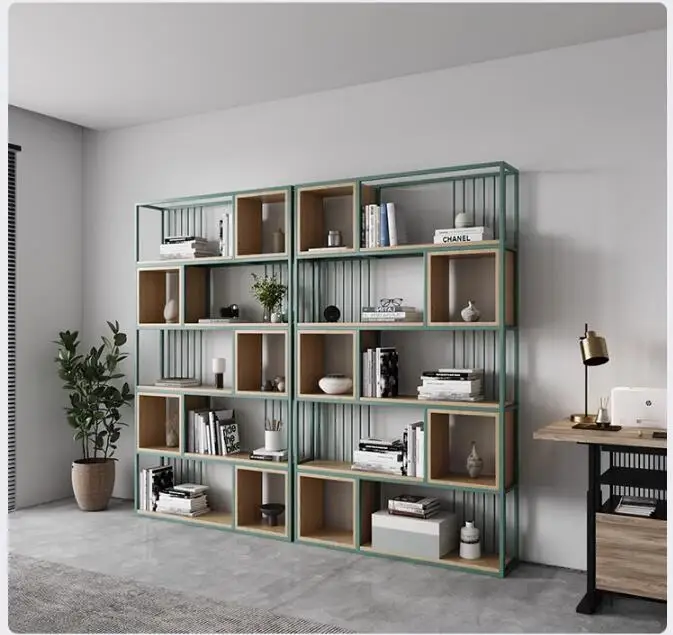 Nordic partition shelving living room industrial style iron screen simple floor dining room floor multi-storey bookshelf