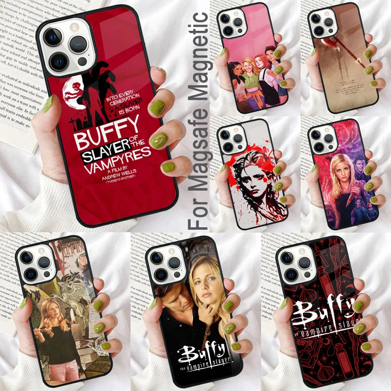 Buffy the Vampire Slayer Magnetic Soft Phone Case for iPhone 16 Promax 15 Pro 13 14 Plus 11 12 Mini MagSafe Coque