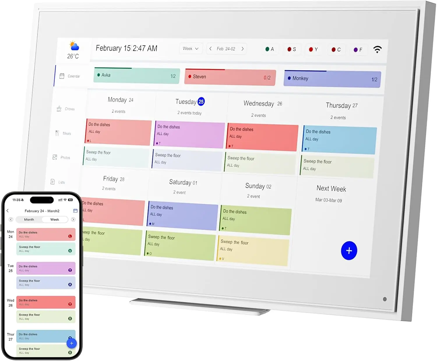 

14.1 15.6 24 32 Inch Digital Calendar Wall Touch Screen Android 14 Black Smart Digital Google Calendar Display Interactive