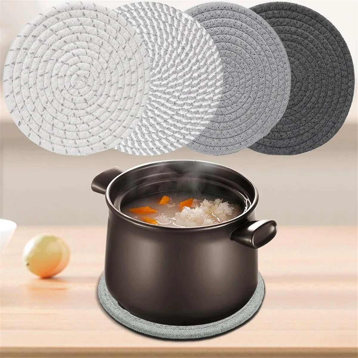A72P 4PCS Podkładki pod gorące naczynia 7 cali Podkładki pod gorące naczynia Podkładki pod gorące naczynia do blatów kuchennych Mata izolacyjna na stół