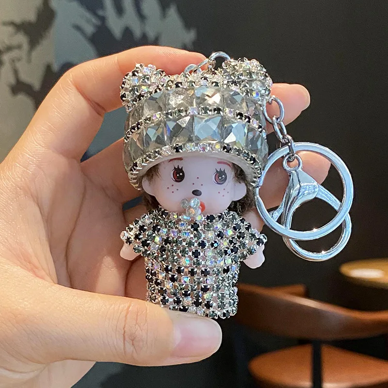 New Kawaii Cute formongqiiq Diamond Car Keychain Female Cartoon Couple Car Bag Pendant Children’s Birthday Gift Christmas Gift view 6