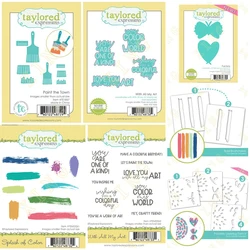 Bold Brushstrokes Paint the Town Metal Cutting Dies and Stamps DIY Scrapbooking Card Stencil Paper Cards Handmade Album Stamp