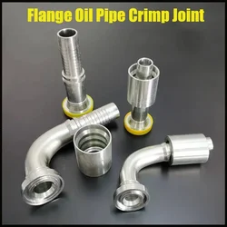 High-Pressure Crimping Joint Steel Flange Joint Connector F30-79 to Pipe13-51mm Barbed Tube Fitting Hydraulic Hose Crimp Fitting