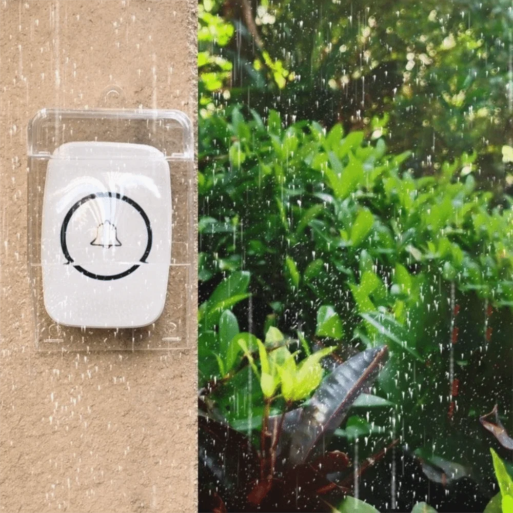 Waterproof Cover For Wireless Doorbell Door Bell Ring Chime Button Transparent Door Bell Protective Cover For Home Doorbell