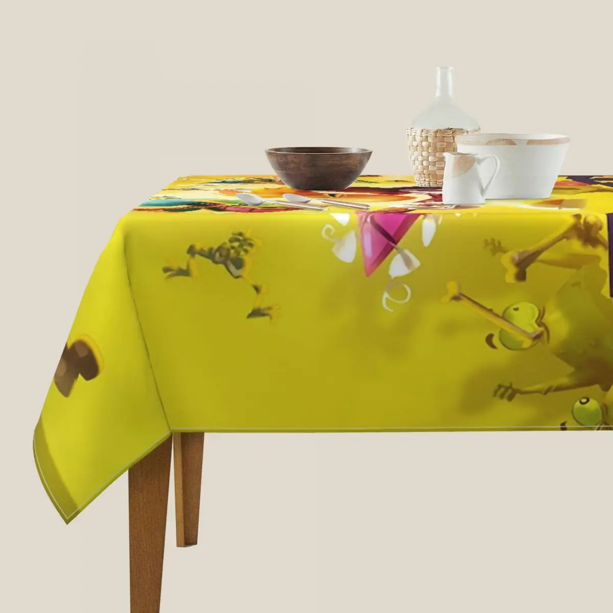 ألعاب كرتونية Rayman Legends مفرش طاولة مربع مقاوم للماء مفرش طاولة مقاوم للزيت لأحداث المطبخ غطاء طاولة الطعام