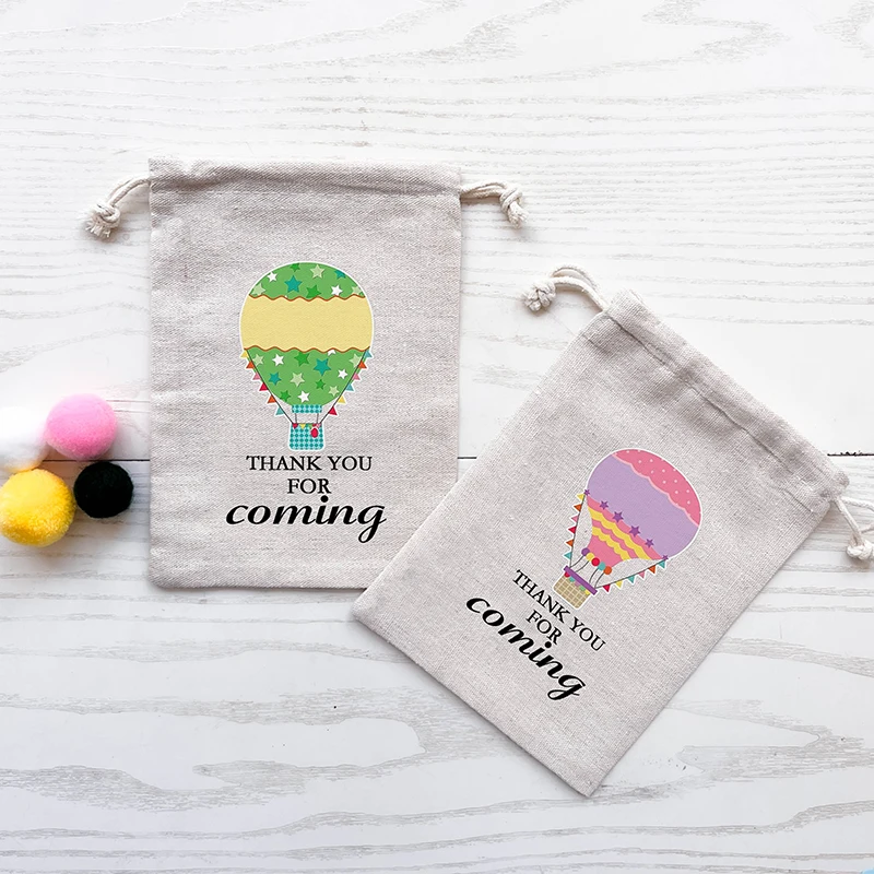 5pcs Hot Air Balloon Theme gift bags kid boy girl first 1st 2nd 3rd Birthday party bday baby shower decoration thank you favor