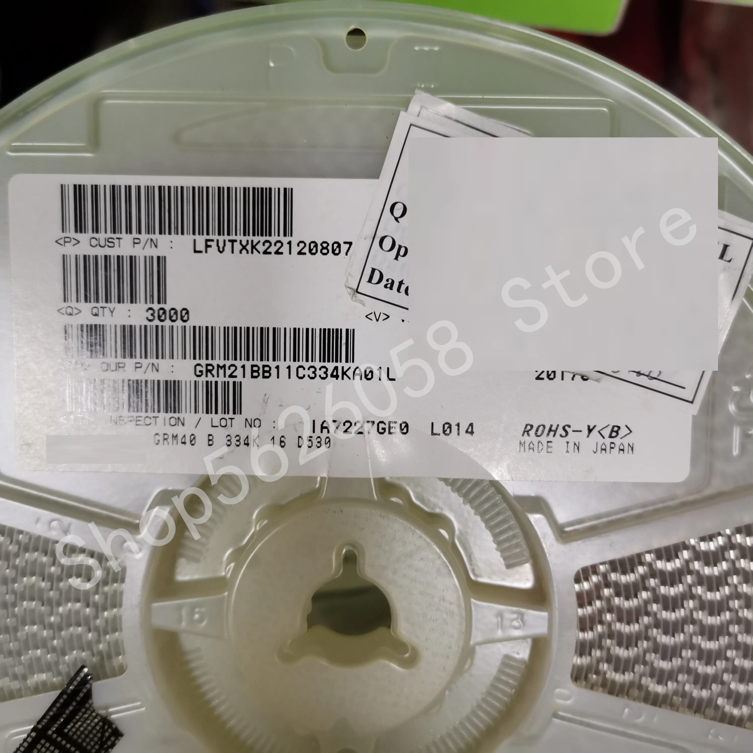 

GRM21BB11C334KA01L 0805 330nF ±10% 16V 50PCS/LOT Original and authentic, free shipping