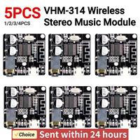 1-5PCS VHM-314 Wireless Stereo Music Module 3.5mm Audio Aux Bluetooth Audio Receiver Board  Micro USB 5V Car Audio Decoder Board