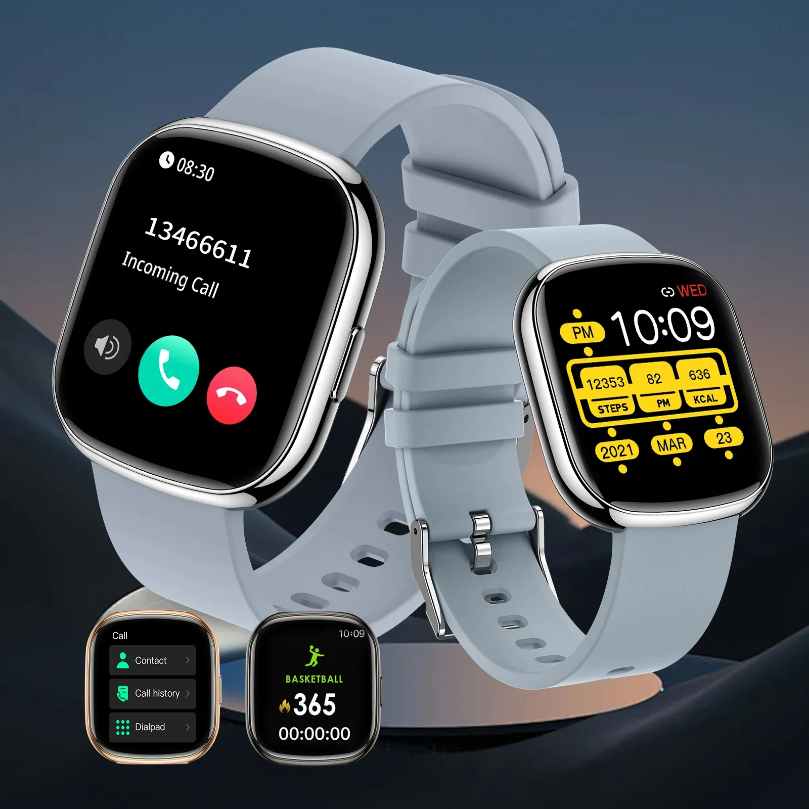 

модные беспроводные звонки, новые умные часы 2025 года, напоминание о текстовых сообщений, шагомеры с уведомлением о вызове и отбросением