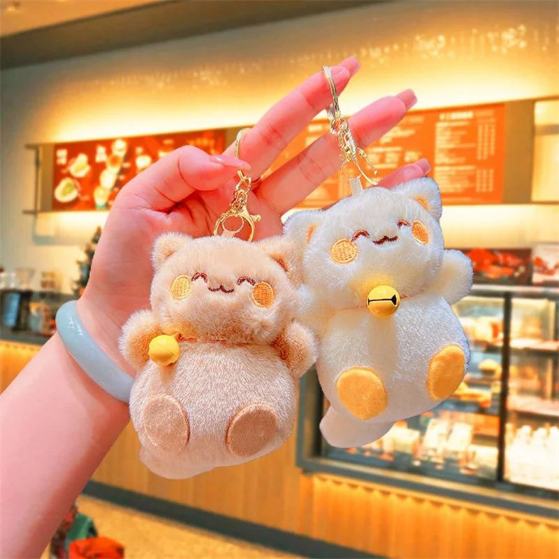 Cute Plush Keychain Plush Cartoon Fox Bag Pendants Key Chain Creative Multifunctional Soft Keyring Doll Toys For Bags