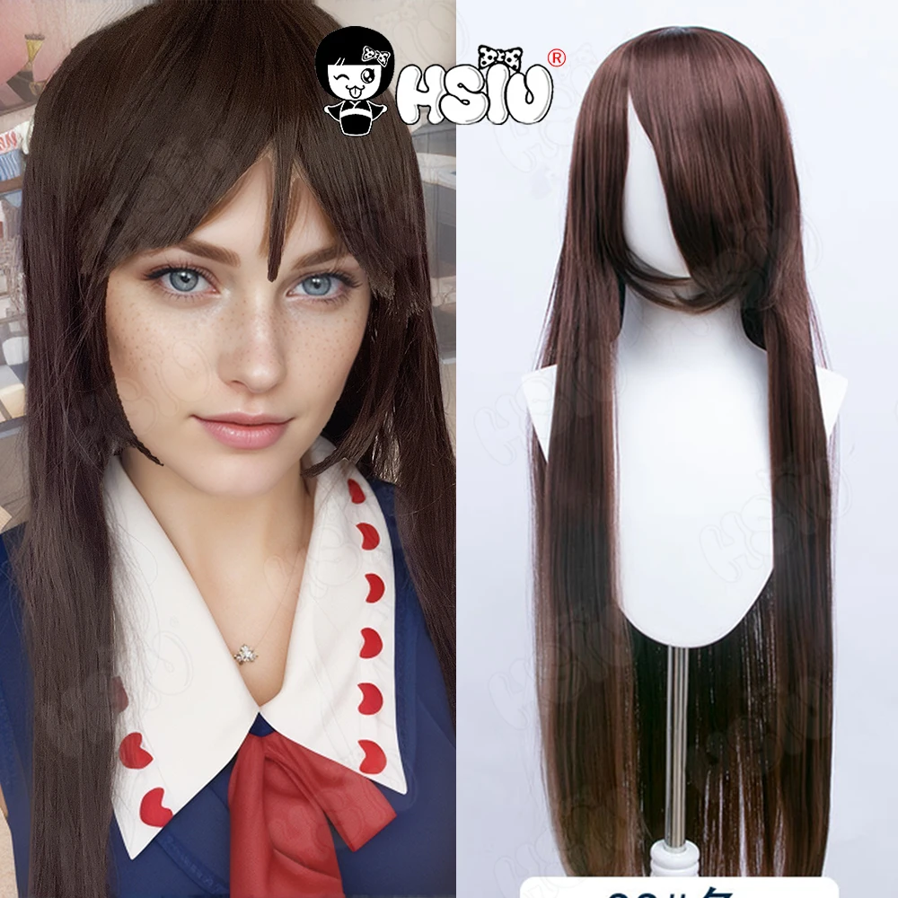 100Cm długa prosta peruka do cosplay HSIU żaroodporne włosy syntetyczne Anime peruki imprezowe 42 kolory kolorowa marka czapka z peruką