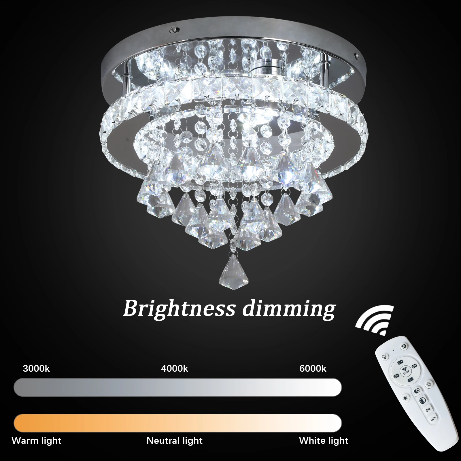 Imagem -03 - Moderno Led Cristal Lustres Smart rc Lâmpada do Teto Luz Pingente Raindrop Lustre Indoor Fixture Living Sala de Jantar Decoração do Corredor