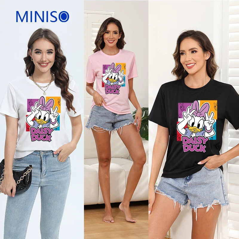 

Women Tops & Tees Clothes Y2k T-shirt Short Sleeve Disney Mickey Minnie Clothing Brands Female Summer Dress 2025 Cartoon