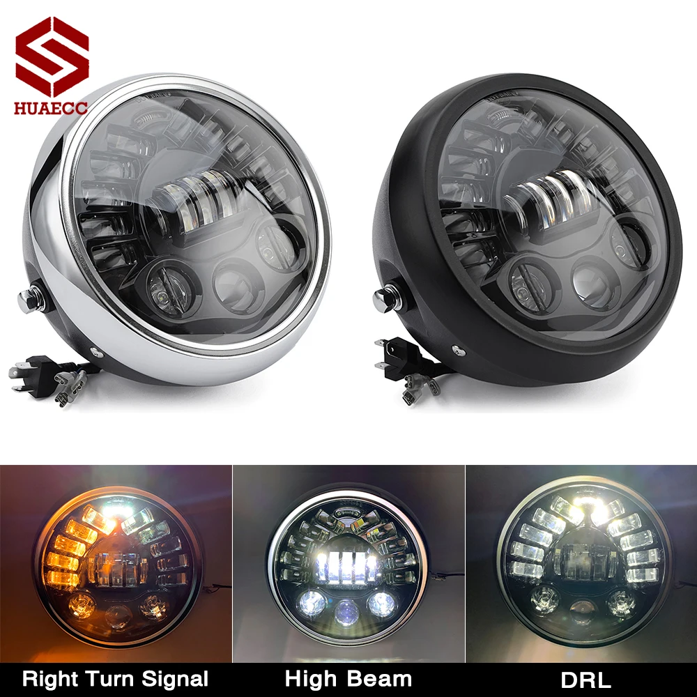 

7.5 inch Universal Motorcycle Led Headligh Phare LED Moto Headlight HeadLamp Bulb Head Light for Chopper Bobber Cafe Racer