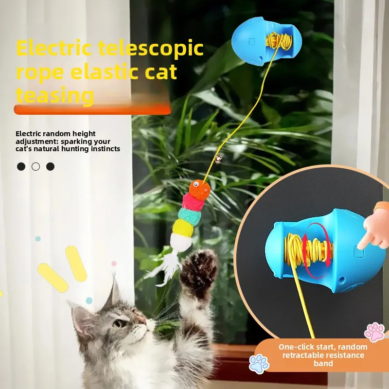 

Smart hanging door cat toy automatically retractable can lift yo-yo ball to relieve boredom since hi pet toy cat stick
