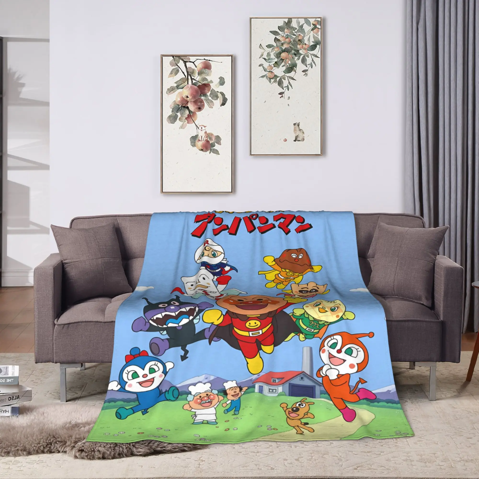 Anime Anpanman Blanket Quality Super Soft  Bedding Throws Winter Airplane Travel Couch Bed Novelty Bedspread