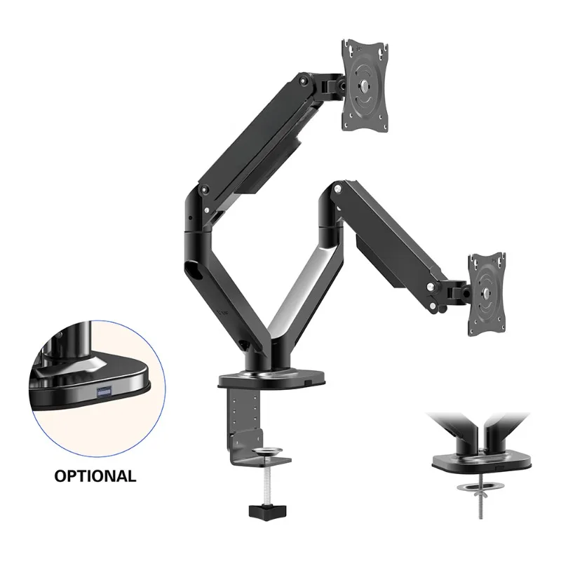 Ergonomic Office Computer Adjustable Cable Management Desk Mount Dual Spring-Assisted Double Monitor Arm Stand