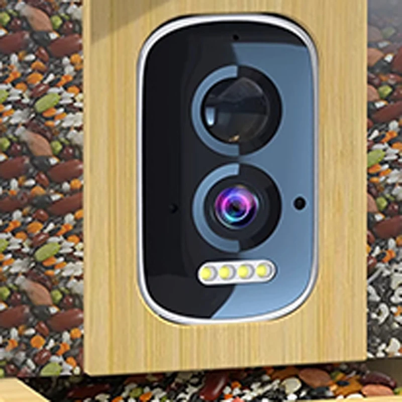 وحدة تغذية الطيور الذكية من الخيزران والخشب، تحديد الذكاء الاصطناعي 5 ميجابكسل، وحدة تغذية الطيور عالية البيع، مصدر الطاقة الشمسية