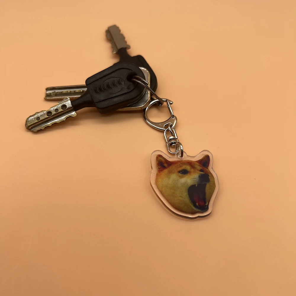 1pcs/6pcs Cute Pet Keychain/Mobile Phone Hanging Rope Acrylic Dog Keychain Bookbag Hanging Accessories