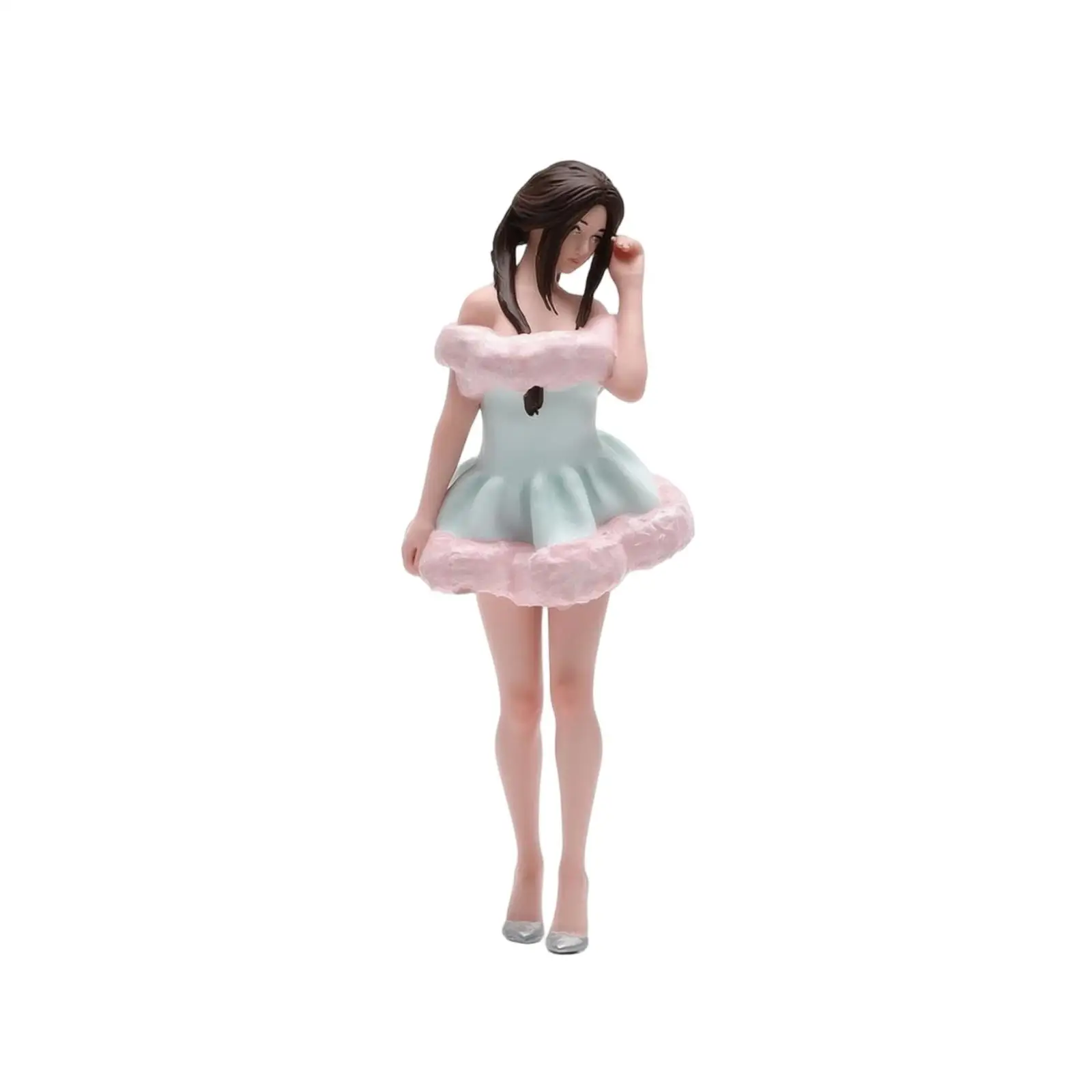 Cute Resin Girl Character Miniature Scene Figure for Fairy Garden Decor Dollhouse Props Tabletop Ornament Collection