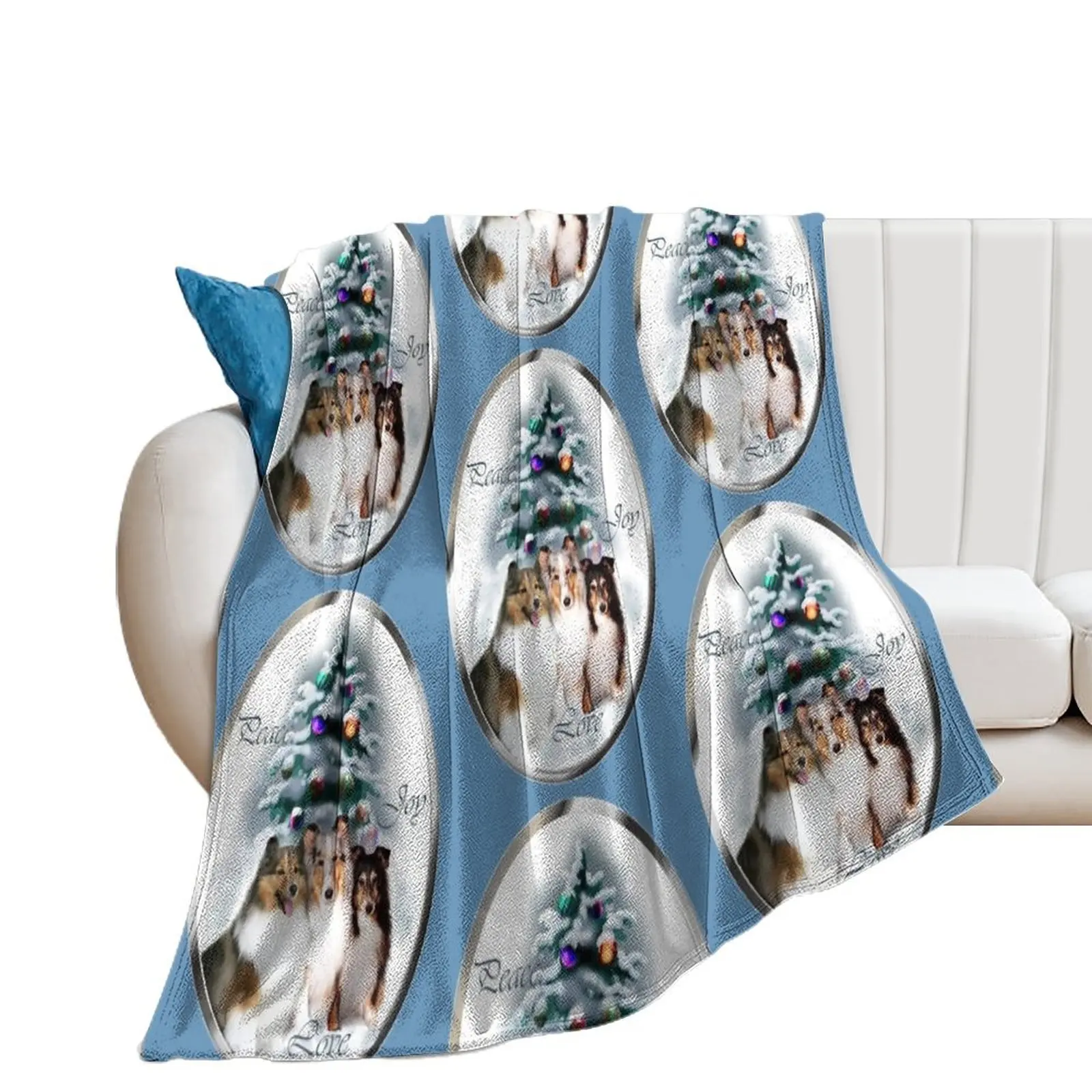 Shetland Sheepdog Sheltie Christmas Gifts Throw Blanket funny gift Picnic Blankets