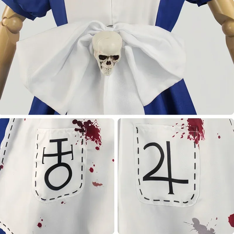 Anime Alice Princess Dress pokojówka fartuch sukienka gra szaleństwo powrót Alice przebranie na karnawał dla kobiet dziewczynki impreza z okazji Halloween