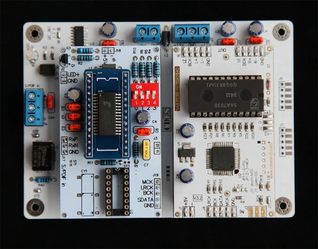 

Latest Arrival TDA1540 Driver Board Supports 256FS 384Fs I2S Input/ Adopts CS8412CS-SOP Package