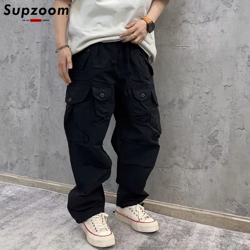 Supzoom New Arrival Hot Top Fashion Loose Cotton Pockets Selling Brand Overalls Multi Bag High Street Casual Winter Cargo Pants